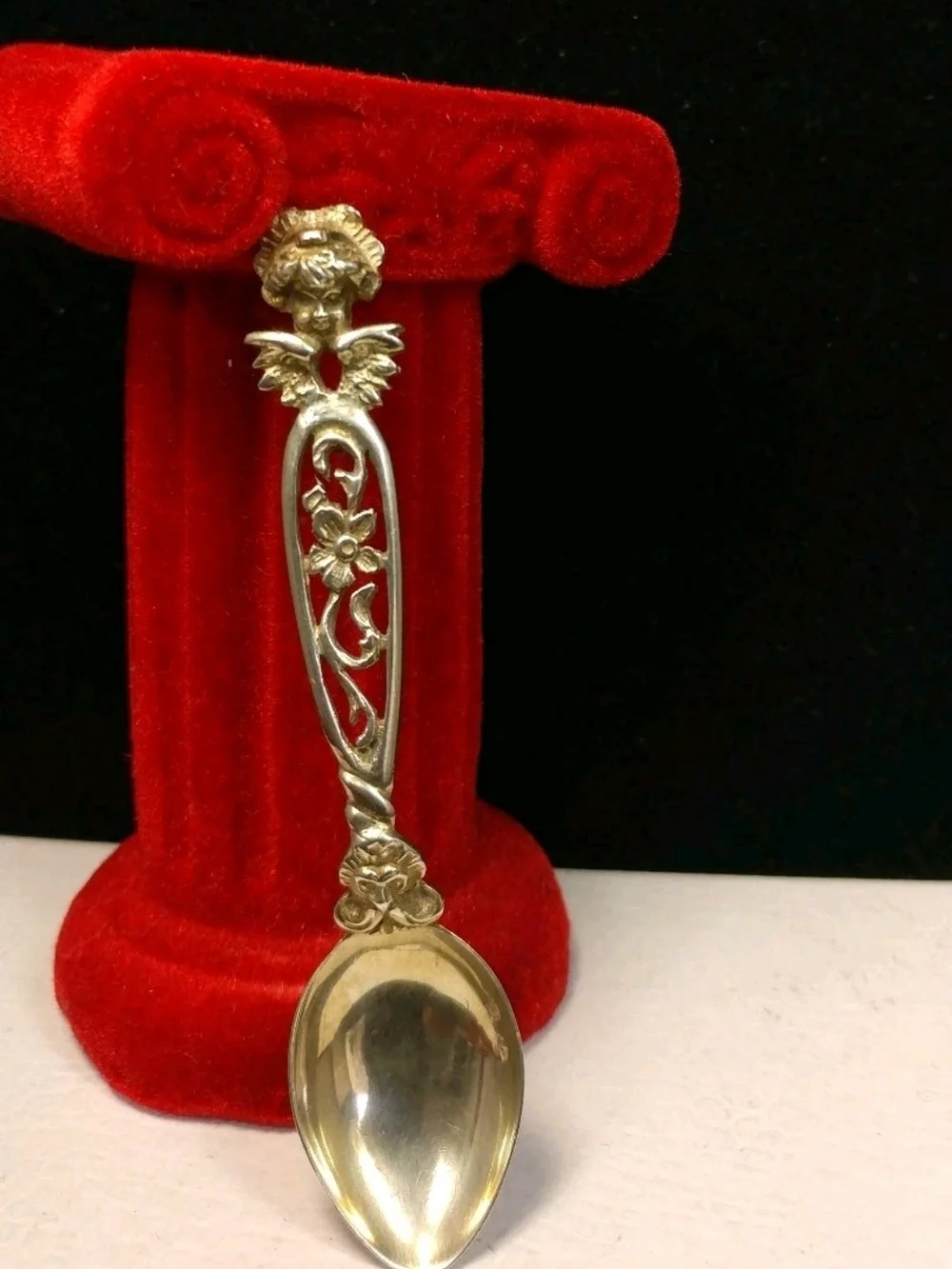 Vintage 800 Coin Silver - Cherub Angel Scroll 8.4g - 3.5